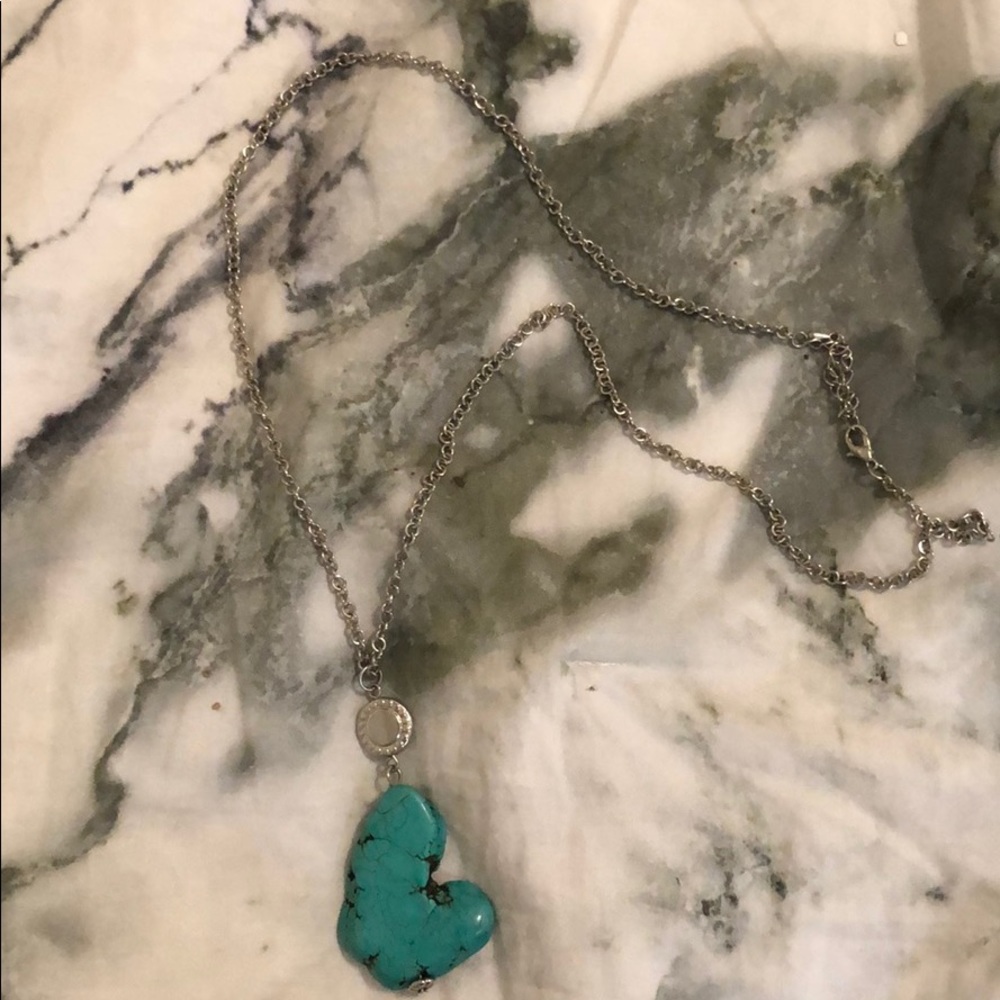 Teal Stone Long Necklace